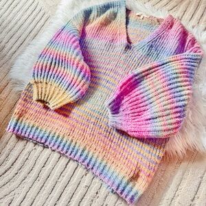 LoveShackFancy Alpaca & Mohair Rio Rainbow Pullover Sweater